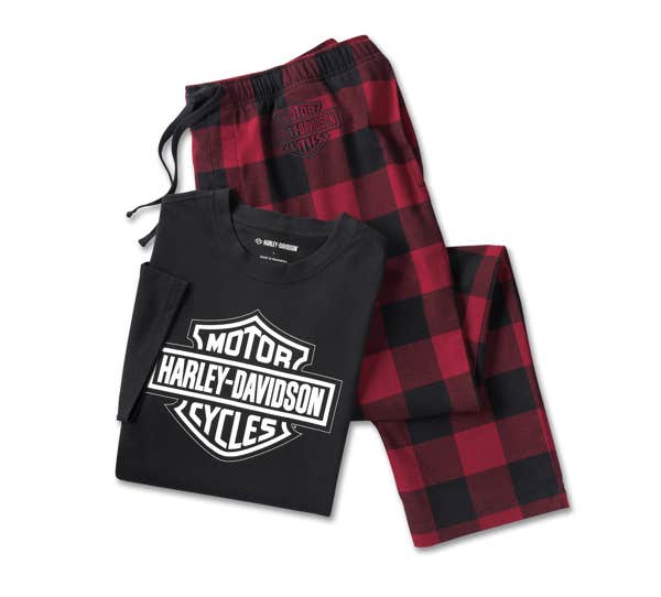 HARLEY-DAVIDSON MENS BAR & SHIELD SHORT SLEEVE PAJAMA SET