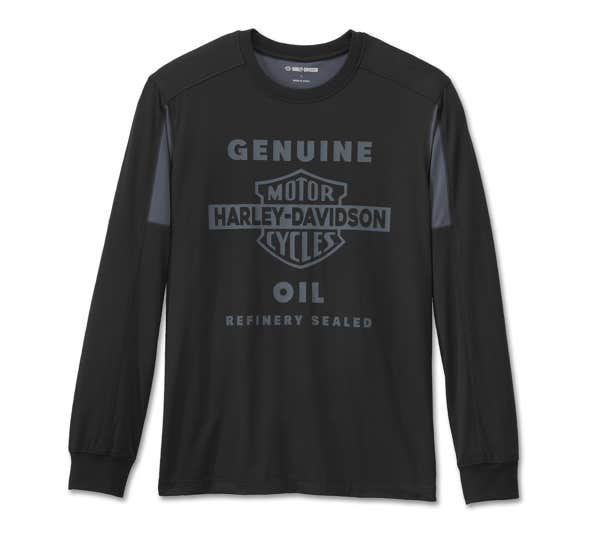 HARLEY-DAVIDSON MENS H-D TECH MESH LONG SLEEVE TEE