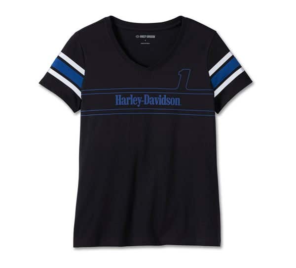 HARLEY-DAVIDSON WOMENS #1 RACING TEE WITH REFLECTIVE STRIPE