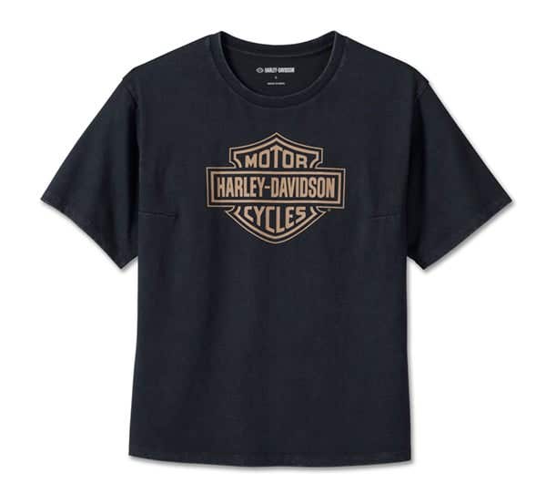 HARLEY-DAVIDSON WOMENS BAR & SHIELD OVERSIZED BOXY TEE