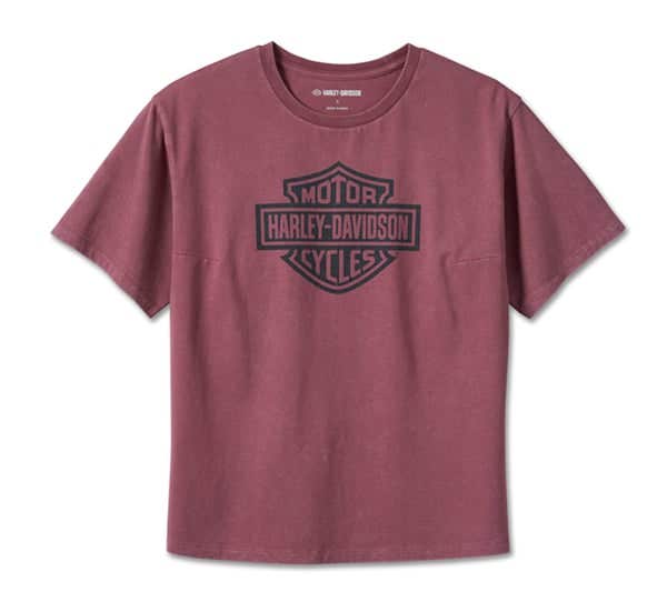 HARLEY-DAVIDSON WOMENS BAR & SHIELD OVERSIZED BOXY TEE
