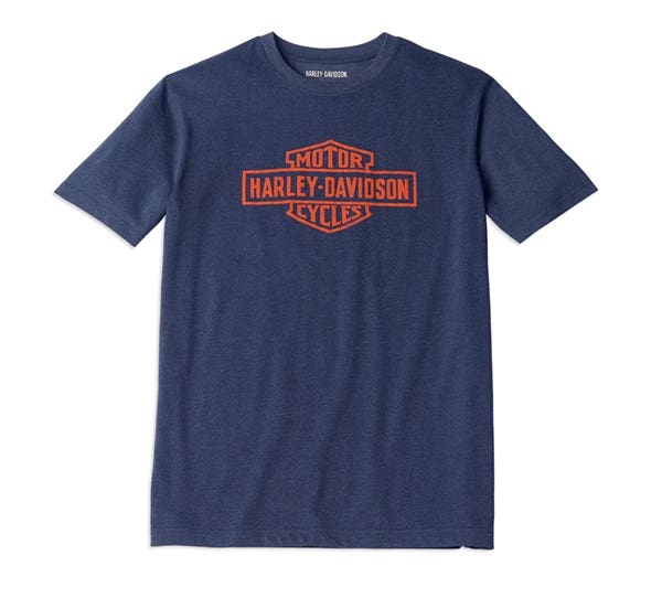 HARLEY-DAVIDSON MENS OIL CAN BAR & SHIELD DISTRESSED GRAPHIC TEE