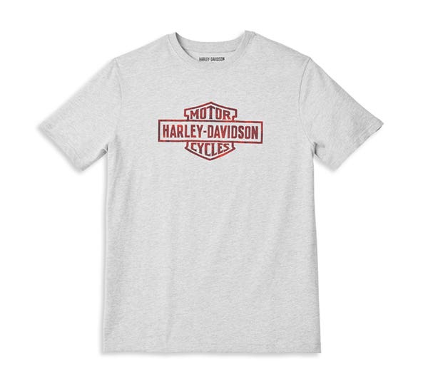 HARLEY-DAVIDSON MENS OIL CAN BAR & SHIELD DISTRESSED GRAPHIC TEE