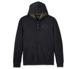 HARLEY-DAVIDSON MENS COWBOY RIDER HOODED HENLEY