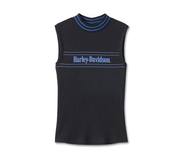 HARLEY-DAVIDSON WOMENS VICTORY HIGH-NECK SLEEVELESS TOP