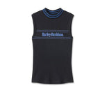 HARLEY-DAVIDSON WOMENS VICTORY HIGH-NECK SLEEVELESS TOP