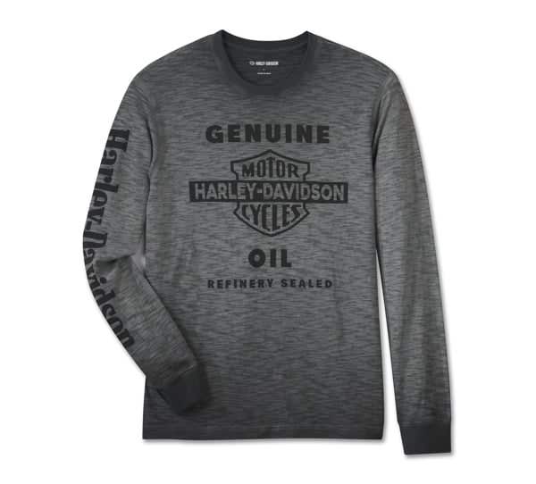 HARLEY-DAVIDSON MENS OIL CAN SLUB LONG SLEEVE TEE