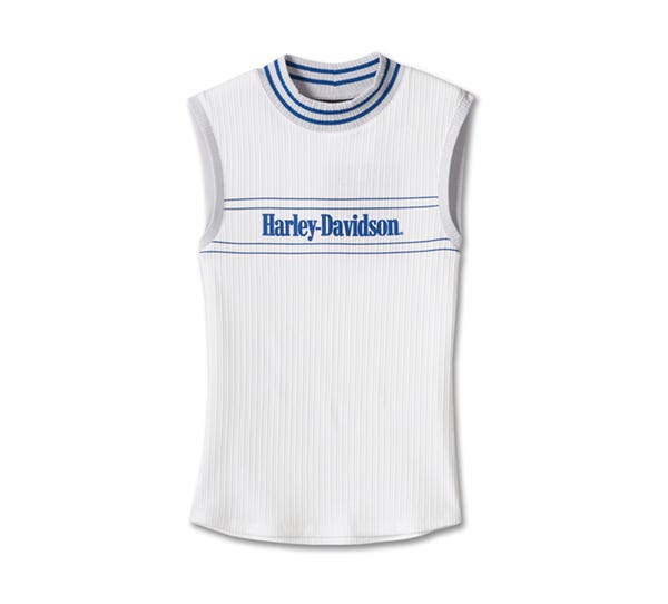 HARLEY-DAVIDSON WOMENS VICTORY HIGH-NECK SLEEVELESS TOP