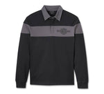 HARLEY-DAVIDSON MENS BAR & SHIELD LONG SLEEVE POLO