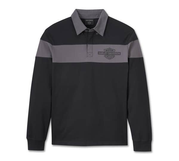 HARLEY-DAVIDSON MENS BAR & SHIELD LONG SLEEVE POLO
