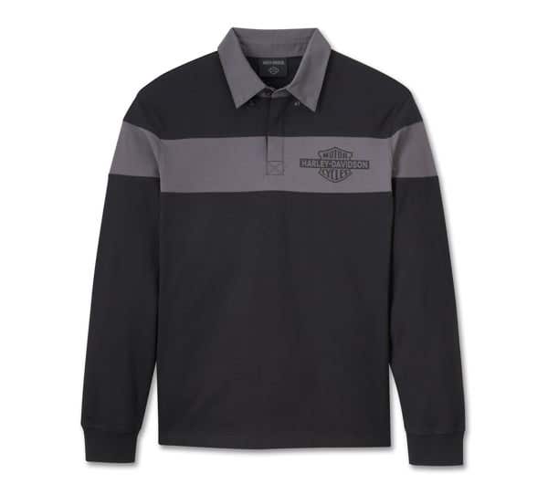 HARLEY-DAVIDSON MENS BAR & SHIELD LONG SLEEVE POLO