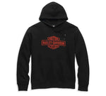 HARLEY-DAVIDSON MENS OIL CAN BAR & SHIELD DISTRESSED PULLOVER HOODIE