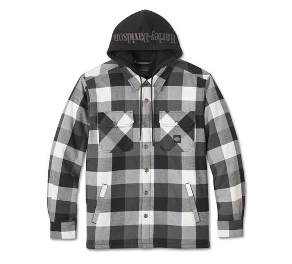 HARLEY-DAVIDSON MENS TRAVELER HOODED SHIRT JACKET