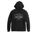 HARLEY-DAVIDSON MENS CHAINSTITCH EMBROIDERY GRAPHIC ZIP FRONT HOODIE