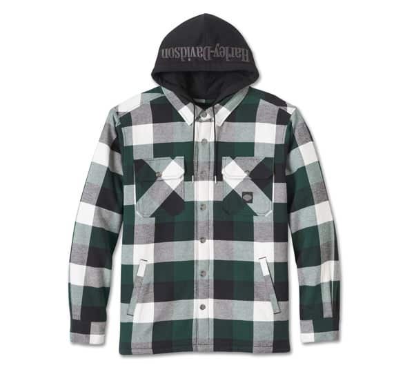 HARLEY-DAVIDSON MENS TRAVELER HOODED SHIRT JACKET