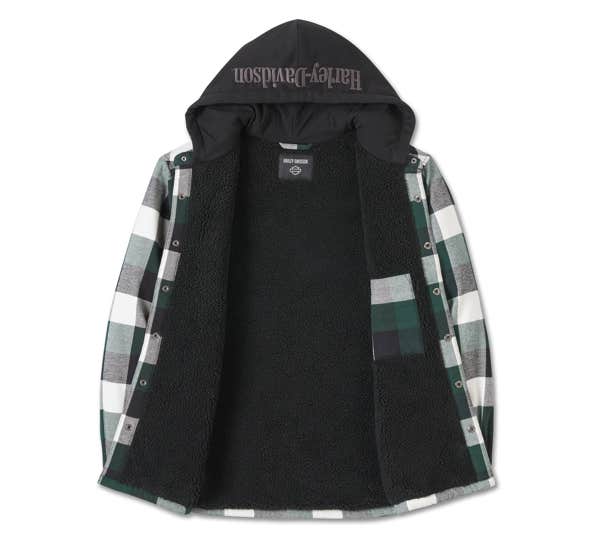 HARLEY-DAVIDSON MENS TRAVELER HOODED SHIRT JACKET