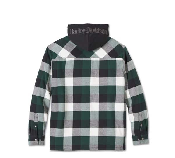 HARLEY-DAVIDSON MENS TRAVELER HOODED SHIRT JACKET