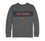 HARLEY-DAVIDSON MENS OIL CAN BAR & SHIELD CHEST STRIPE SLUB GRAPHIC TEE