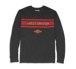 HARLEY-DAVIDSON MENS OIL CAN BAR & SHIELD CHEST STRIPE SLUB GRAPHIC TEE