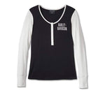 HARLEY-DAVIDSON WOMENS BAR & SHIELD TIMELESS HENLEY