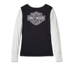 HARLEY-DAVIDSON WOMENS BAR & SHIELD TIMELESS HENLEY