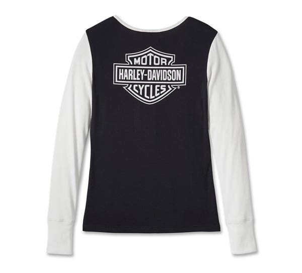 HARLEY-DAVIDSON WOMENS BAR & SHIELD TIMELESS HENLEY