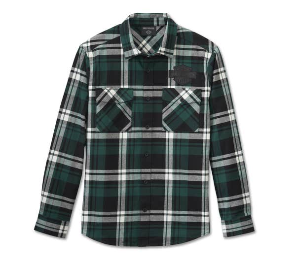 HARLEY-DAVIDSON MENS BAR & SHIELD FLANNEL SHIRT