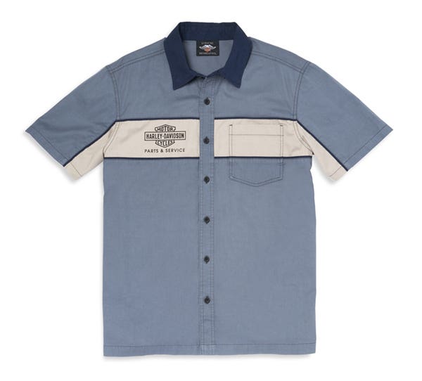 HARLEY-DAVIDSON MENS COLORBLOCK MECHANICS SHIRT