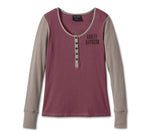 HARLEY-DAVIDSON WOMENS BAR & SHIELD TIMELESS HENLEY