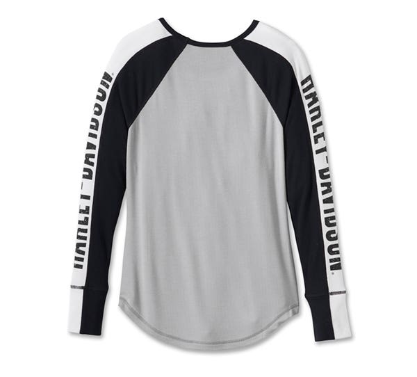 HARLEY-DAVIDSON WOMENS BAR & SHIELD RAGLAN LONG SLEEVE TEE