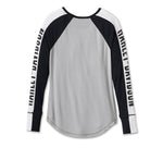 HARLEY-DAVIDSON WOMENS BAR & SHIELD RAGLAN LONG SLEEVE TEE