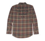 HARLEY-DAVIDSON MENS SHED FONT ONE POCKET PLAID FLANNEL