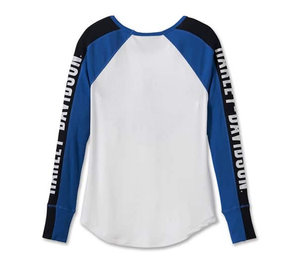HARLEY-DAVIDSON WOMENS BAR & SHIELD RAGLAN LONG SLEEVE TEE