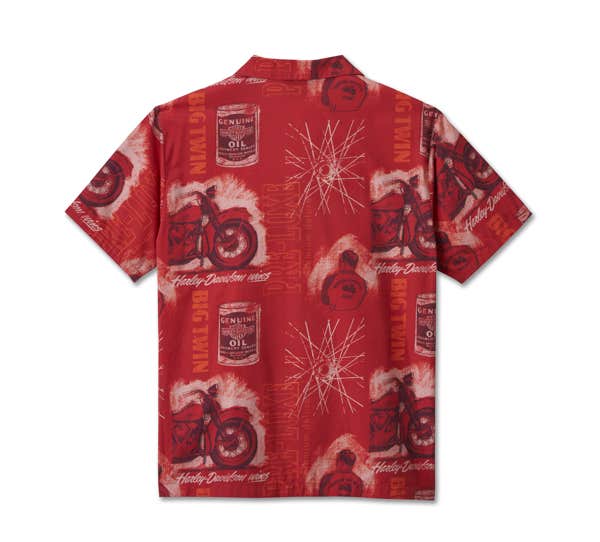 HARLEY-DAVIDSON MENS ROARING ALOHA SHORT SLEEVE SHIRT