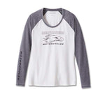 HARLEY-DAVIDSON WOMENS RAGLAN LONG SLEEVE BURNOUT TEE