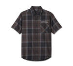 HARLEY-DAVIDSON MENS COWBOY RIDER SHORT SLEEVE PLAID SHIRT