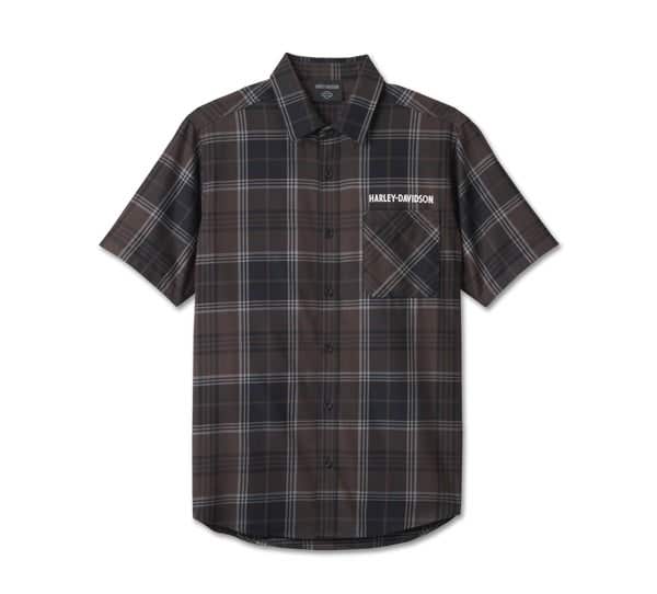 HARLEY-DAVIDSON MENS COWBOY RIDER SHORT SLEEVE PLAID SHIRT