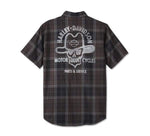 HARLEY-DAVIDSON MENS COWBOY RIDER SHORT SLEEVE PLAID SHIRT
