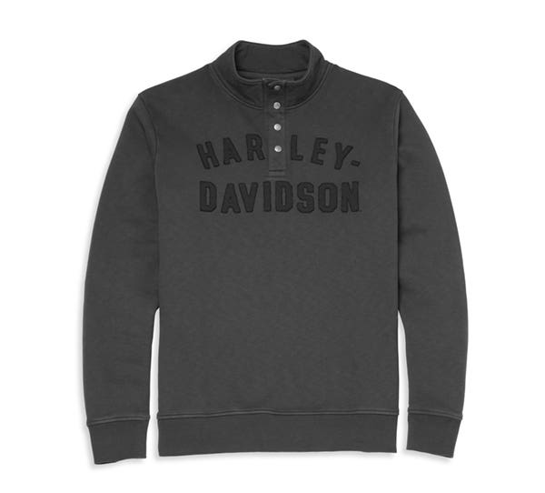 HARLEY-DAVIDSON MENS RACER FONT MOCKNECK WITH SNAPS