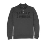 HARLEY-DAVIDSON MENS RACER FONT MOCKNECK WITH SNAPS