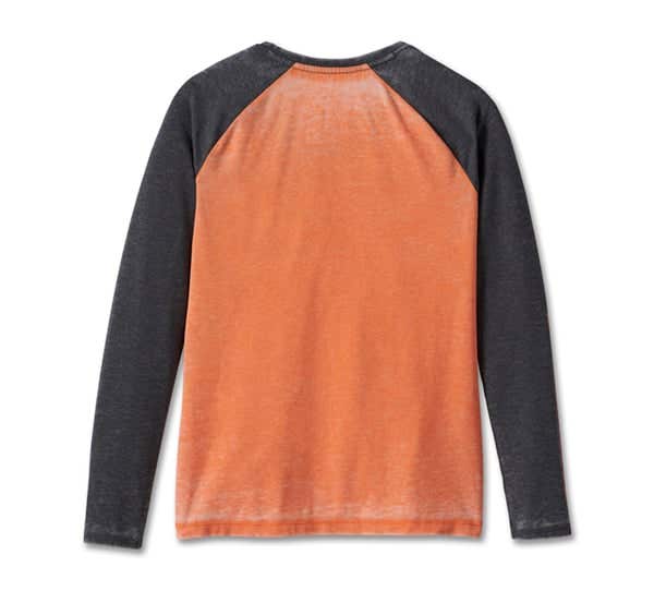HARLEY-DAVIDSON WOMENS RAGLAN LONG SLEEVE BURNOUT TEE