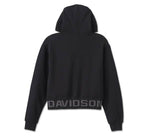 HARLEY-DAVIDSON WOMENS HARLEY-DAVIDSON CROPPED FULL ZIP HOODIE