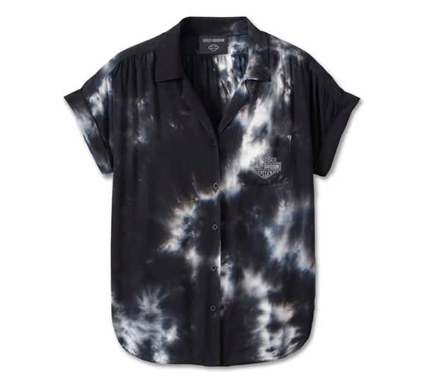 HARLEY-DAVIDSON WOMENS BAR & SHIELD TIE DYE BUTTON DOWN