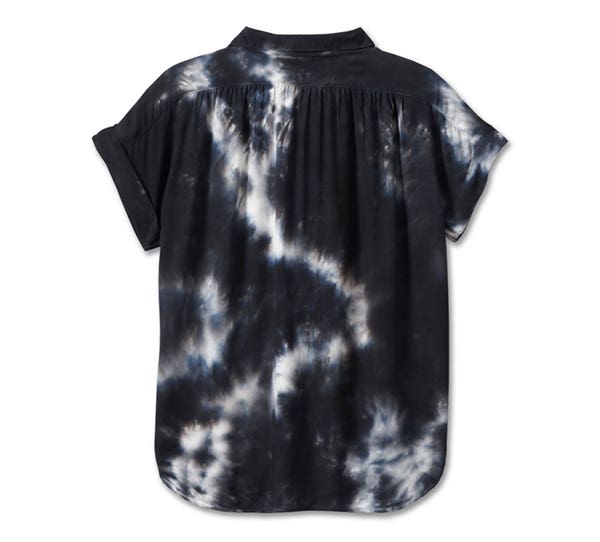 HARLEY-DAVIDSON WOMENS BAR & SHIELD TIE DYE BUTTON DOWN