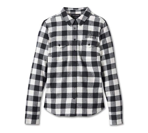 HARLEY-DAVIDSON WOMENS RUSTIC LONG SLEEVE FLANNEL SHIRT