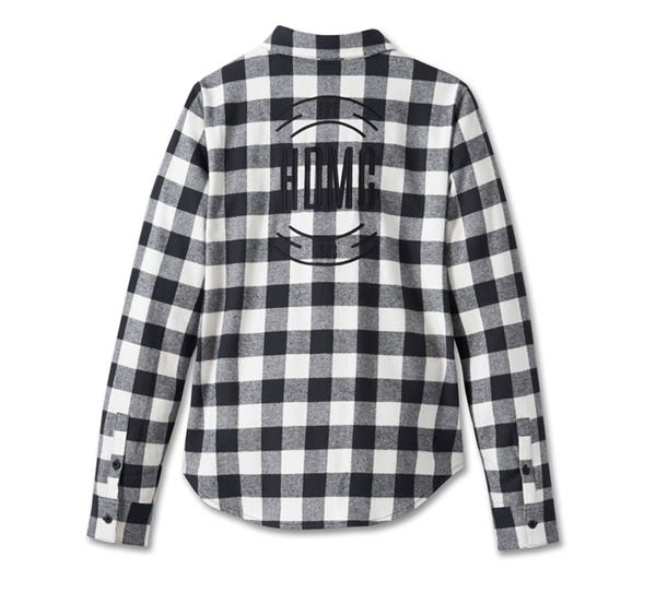HARLEY-DAVIDSON WOMENS RUSTIC LONG SLEEVE FLANNEL SHIRT