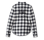 HARLEY-DAVIDSON WOMENS RUSTIC LONG SLEEVE FLANNEL SHIRT