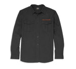 HARLEY-DAVIDSON MENS EMBROIDERED BAR & SHIELD SOLID SHIRT