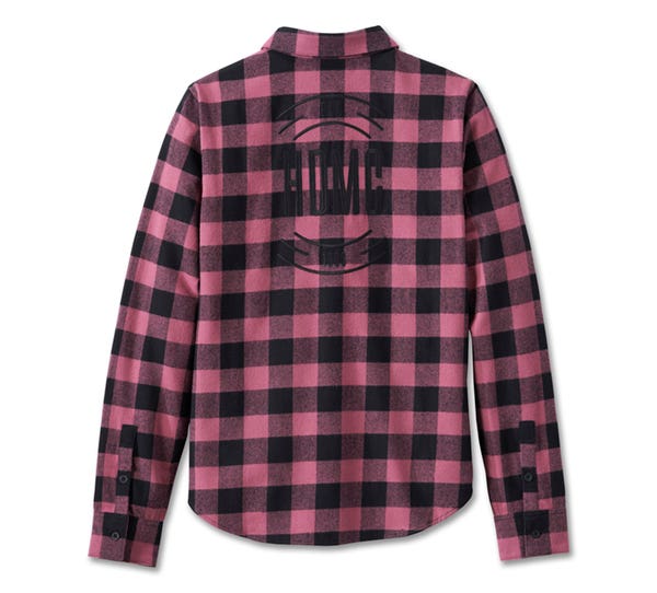 HARLEY-DAVIDSON WOMENS RUSTIC LONG SLEEVE FLANNEL SHIRT