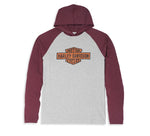 HARLEY-DAVIDSON MENS OIL CAN BAR & SHIELD HOODED GRAPHIC TEE